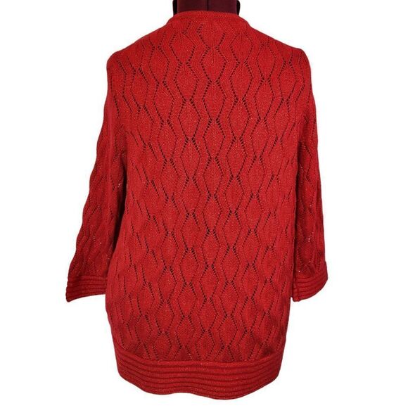 TanJay Red Knitted Open Front Cardigan (Size XL) - Picture 4 of 6